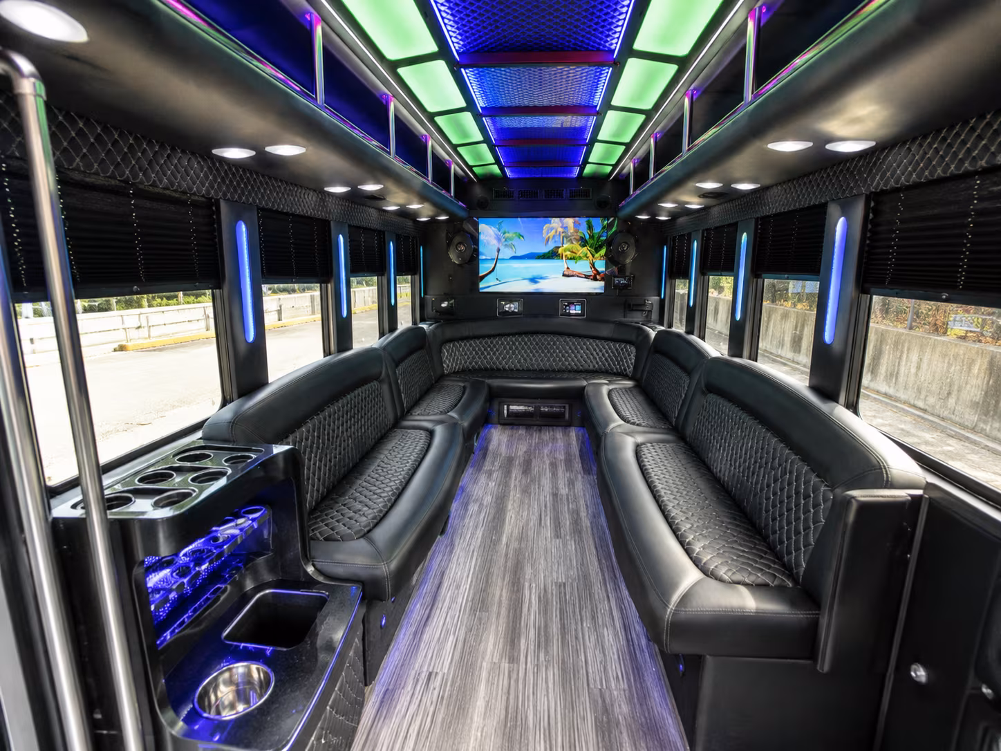Richardson Bachelor & Bachelorette Transportation party bus exterior