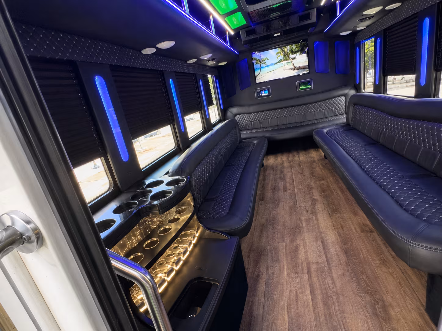 Richardson Private Event Transportation party bus exterior