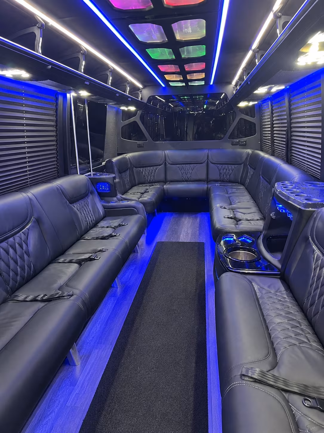 Richardson Prom & Homecoming Transportation party bus interior