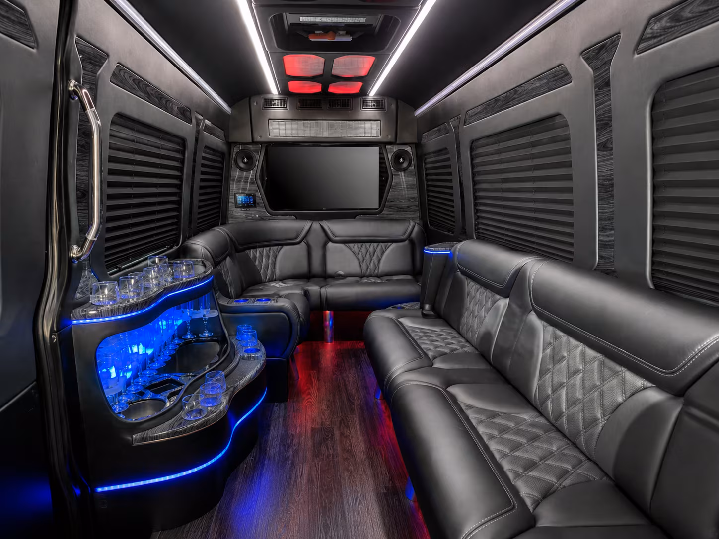 Richardson School Event Transportation party bus exterior