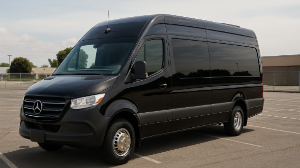 Exterior of Charter Bus Company Carrollton's 14 Passenger Sprinter Limousine in Carrollton