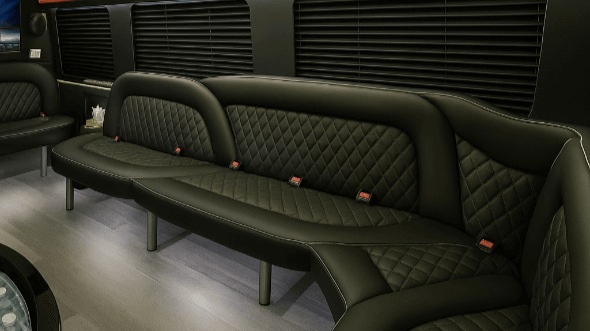 Interior of Charter Bus Company Little Elm's 14 Passenger Sprinter Limousine in Little Elm