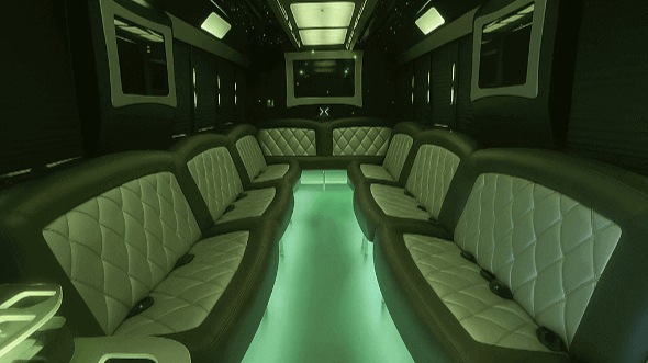 Interior of Charter Bus Company Dallas's 20 Passenger Party Bus in Dallas
