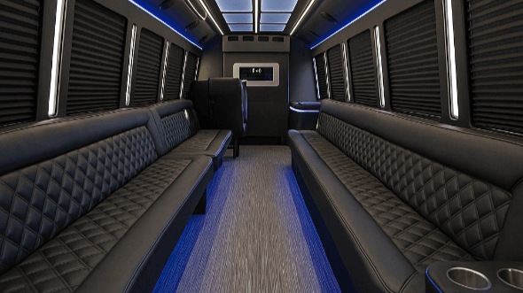 Interior of Charter Bus Company Carrollton's 28 Passenger Party Bus in Carrollton