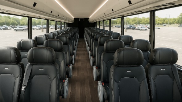 Interior of Charter Bus Company Richardson's 30 Passenger Minibus in Richardson