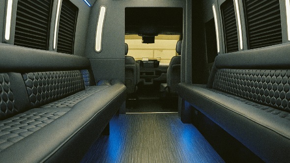 Interior of Charter Bus Company Frisco's 30 Passenger Party Bus in Frisco