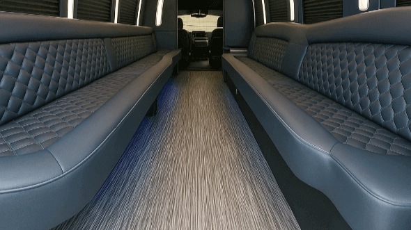 Interior of Charter Bus Company Carrollton's 40 Passenger Party Bus in Carrollton