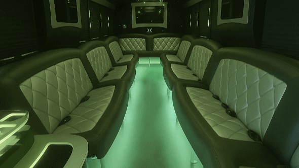 Interior of Charter Bus Company McKinney's 40 Passenger Party Bus in McKinney