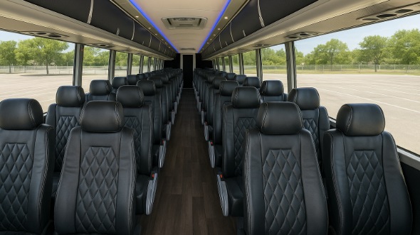 Interior of Charter Bus Company Richardson's 47 Passenger Charter Bus in Richardson