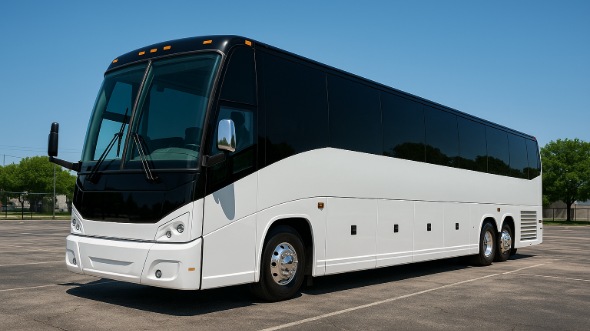 Exterior of Charter Bus Company Plano's 50 Passenger Party Bus in Plano