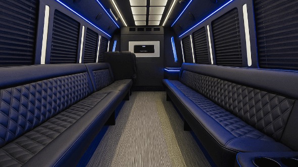 richardson 30 passenger party bus inside